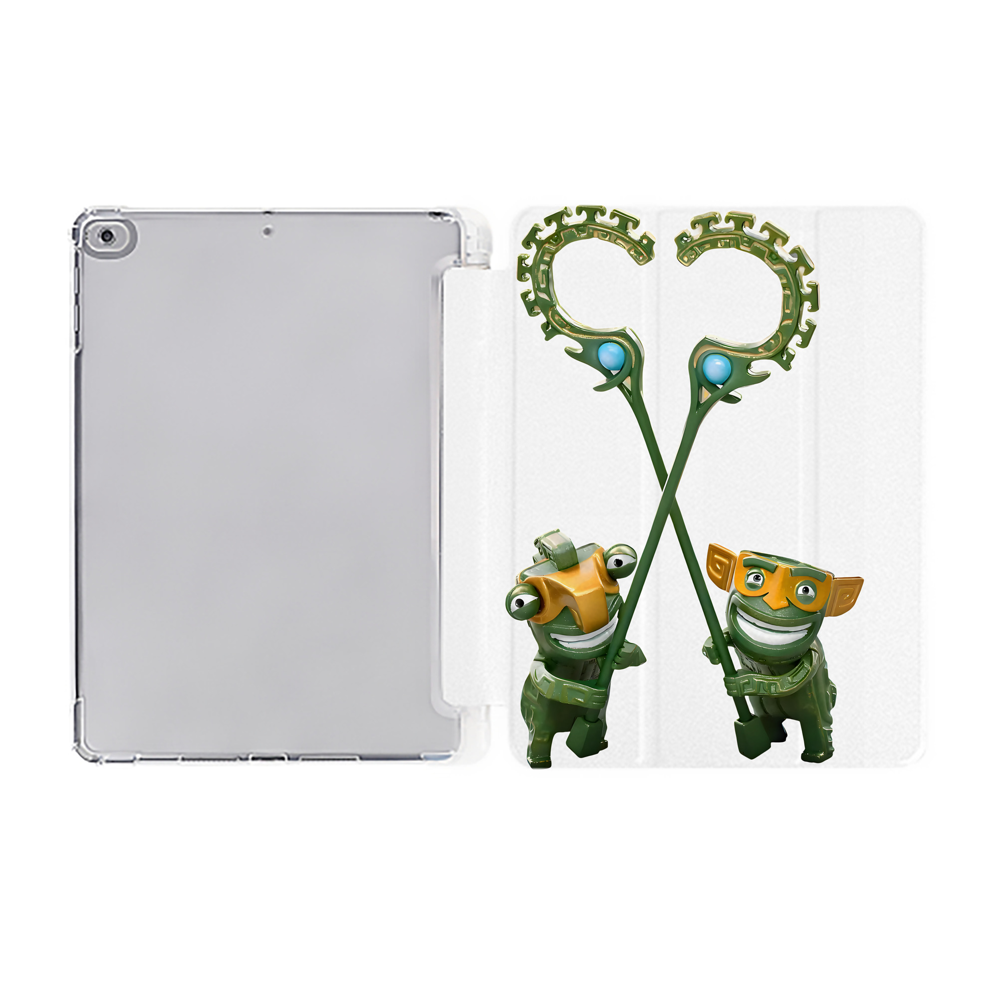 （画像用） Ne Zha 2 ナタ 魔童の大暴れ IPad ケース ペン収納付き 三つ折りスタンド PUレザー×シリコン 対応機種9.5/10.5/10.9インチ